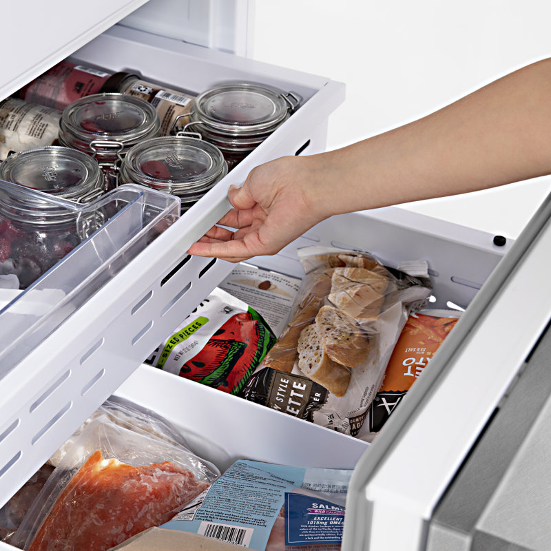 ZLINE 36 in. Built-In Refrigerator w/ Water Dispenser & Ice Maker, Champagne Bronze, Satin Stainless Steel