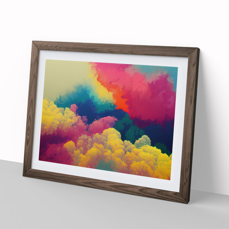 Abstract Cloudy Sky - Framed Print, 46cm H x 64cm W x 2cm D, Walnut