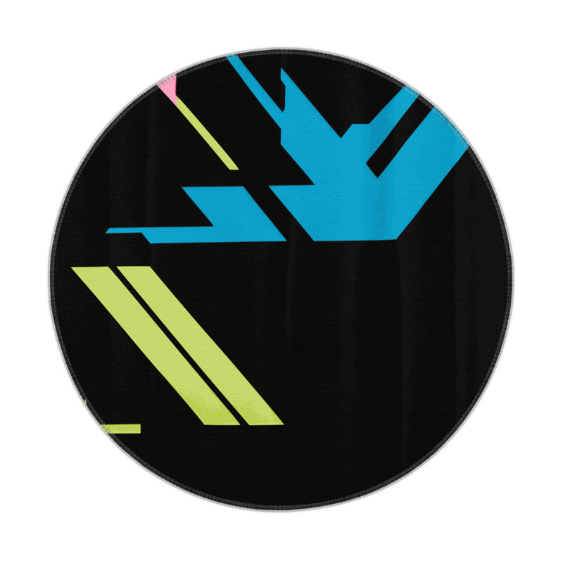 Neon Drift Indoor And Outdoor Area Rug, Round 5'