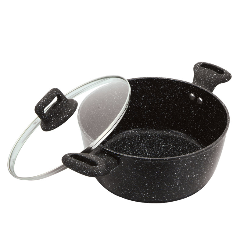 ZOYA 8 - Piece Non-Stick Cookware Set, Black