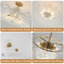Plafonnier semi-encastré 8 lumières 24 po avec verre d'art texturé 24 po