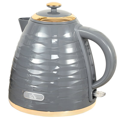 HOMCOM Electric Kettle Fast Boil 1.7L 3kW Swivel Ripple
