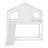 Twin House Bunk Bed With Slide And Storage Shelves, Solid Wood House Loft Bed With Window, Childlike Design, White-1618172387