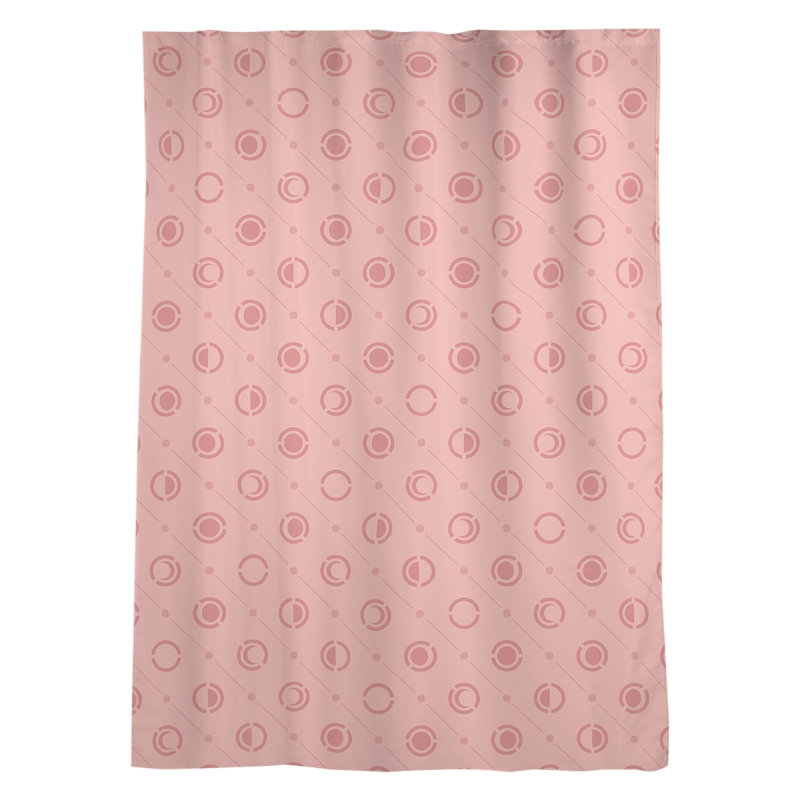 Panneau de rideau simple diaphane avec passe-tringle classique Moon phases, Rouge pâle