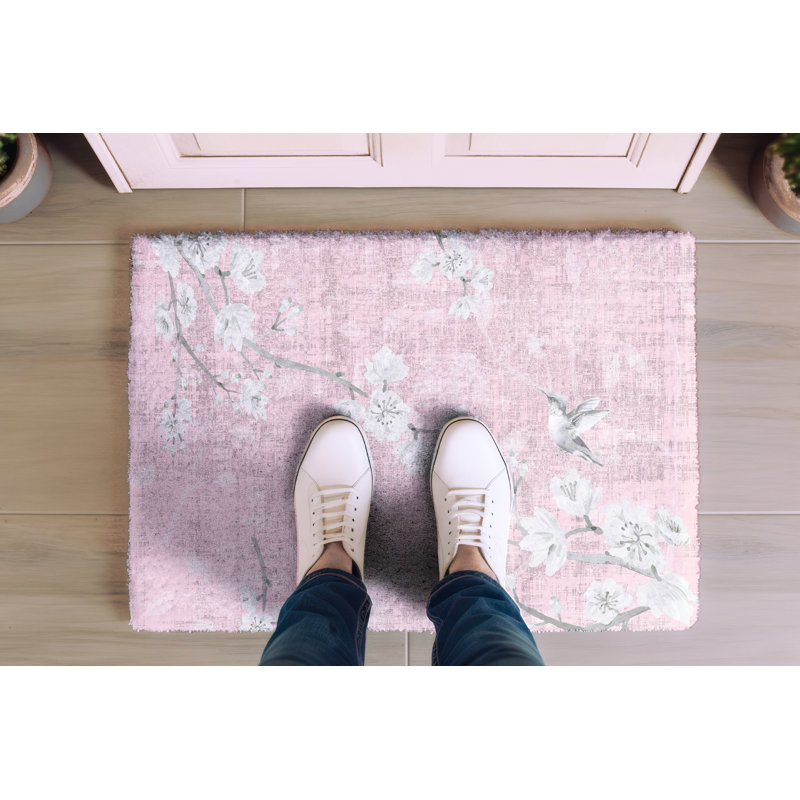 Floral Area Rug, Soft Pink, Rectangle 8' x 10'
