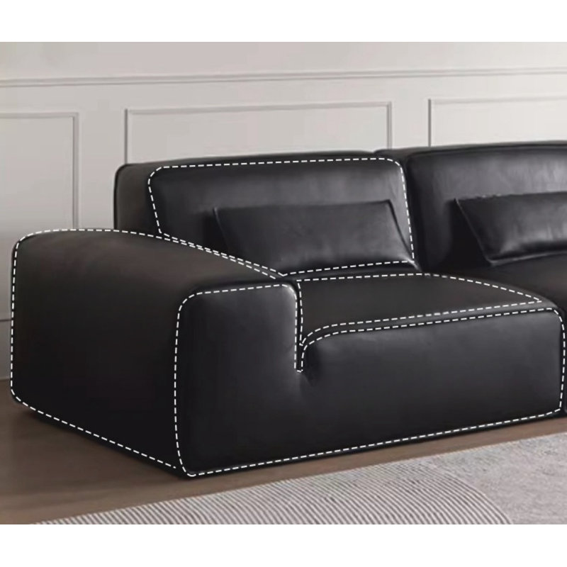 Canapé italien en bloc de tofu italien, H 29,92 po x l 141,73 po x P 44,09 po, 5