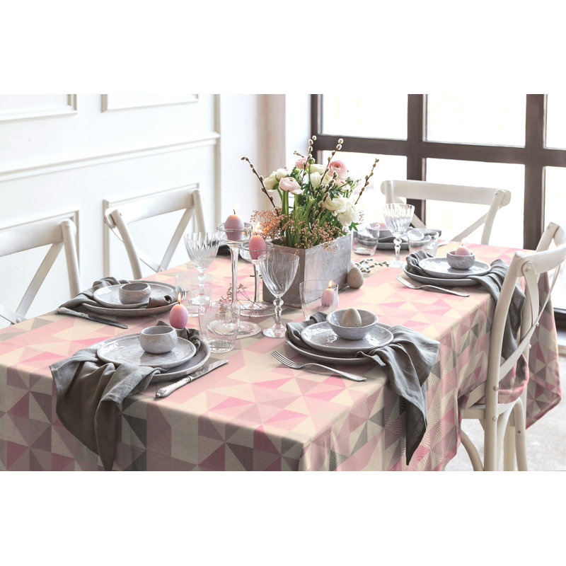 Cranford Tablecloth, Pink, 145cm W x 190cm L