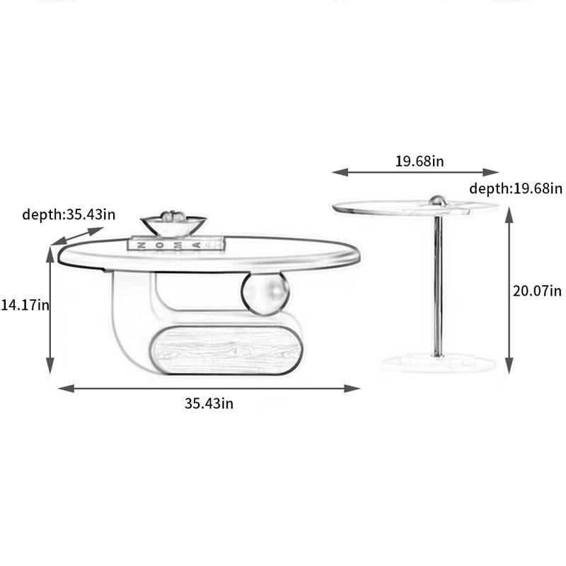 Table basse légère et luxueuse