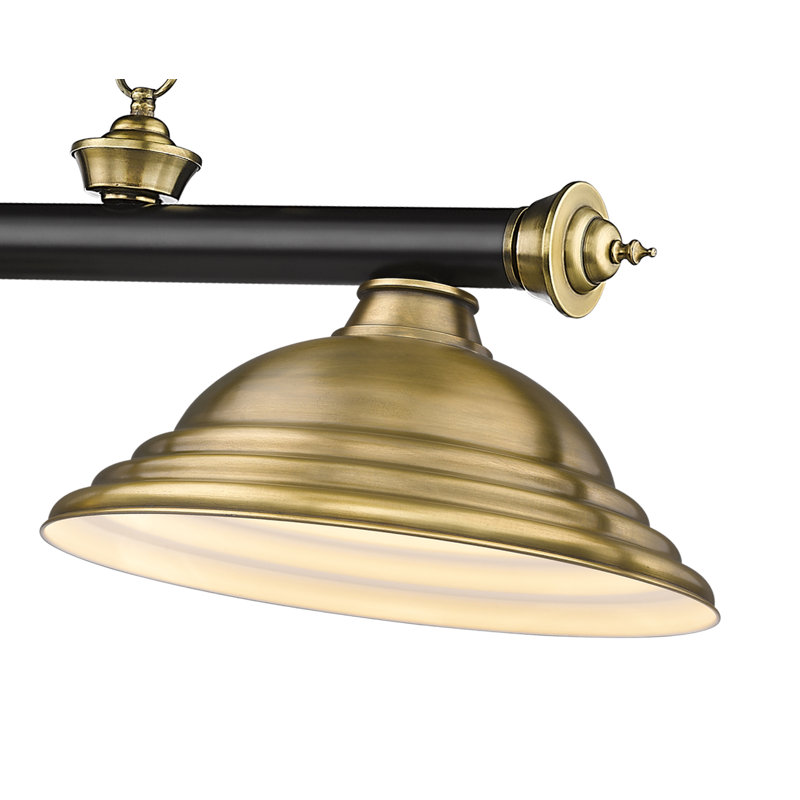 Billard 3 lumières Annaleisa, Laiton frotté, Noir mat/nickel brossé