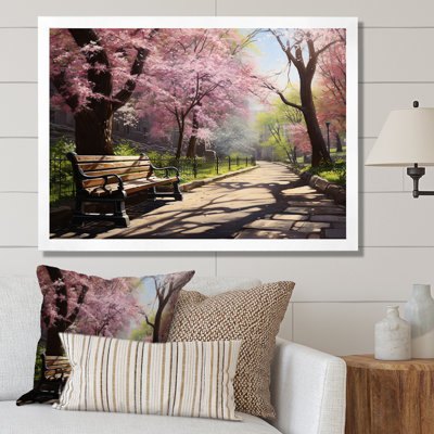 «Pink Springtime Park Floral Canopy III», art mural sur toile