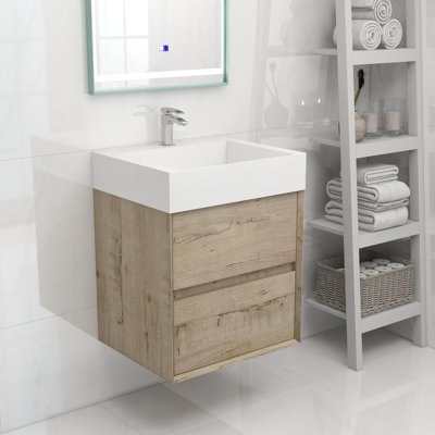 24" Wall Mounted Single Bathroom Vanity Set