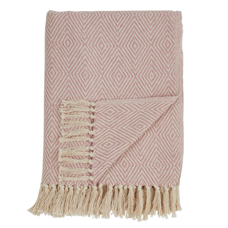 Sevan Collection Hand Woven Throw Blanket, Pink