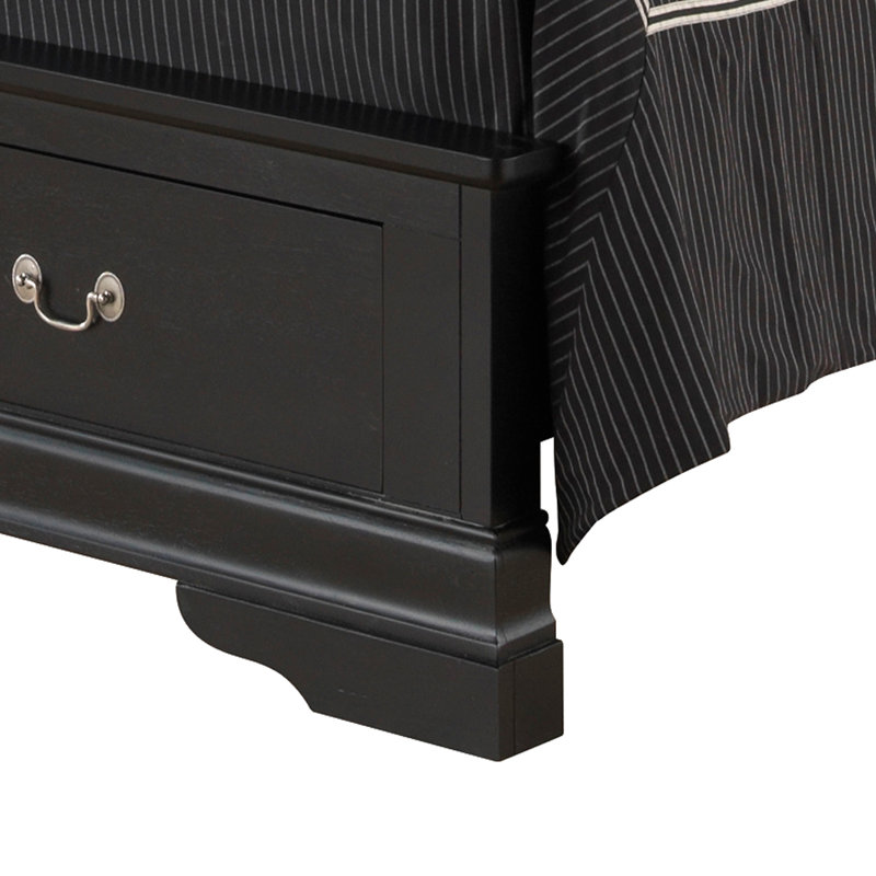 Louis Phillipe Standard Bed, Full, Charcoal