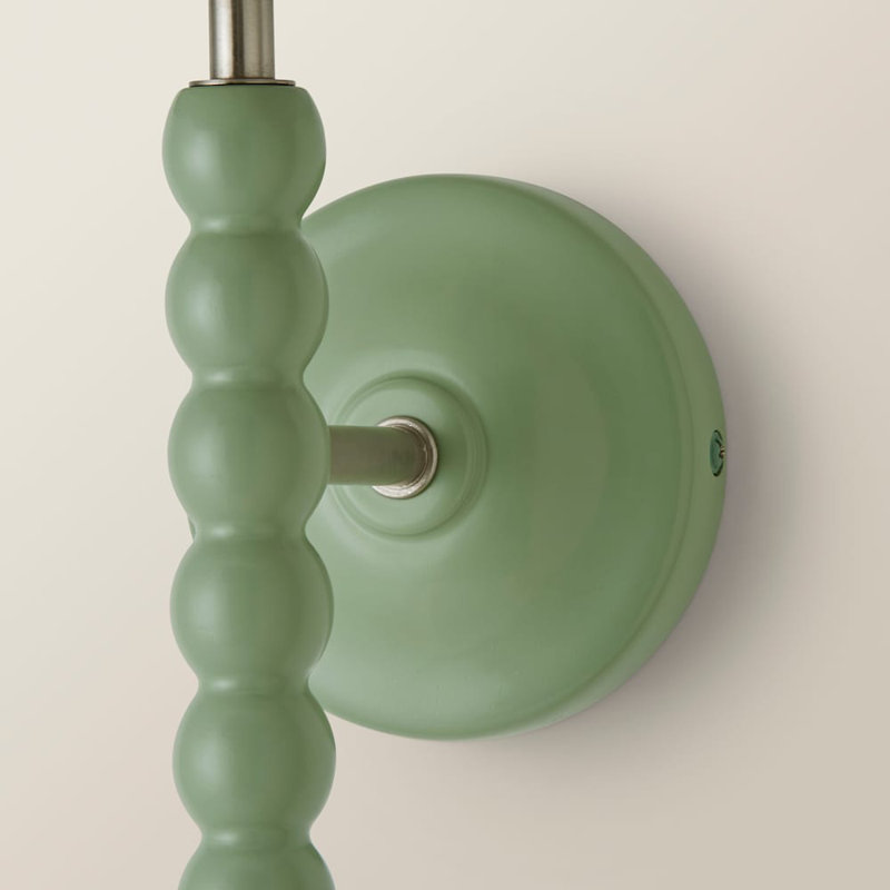 Alderic Manufactured Wood Armed Sconce, Green, Green, Yes