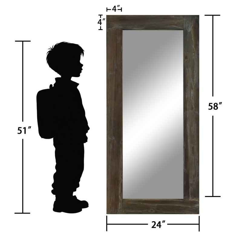 Miroir pleine grandeur Ludovic, Brun antique, 58 po x 24 po
