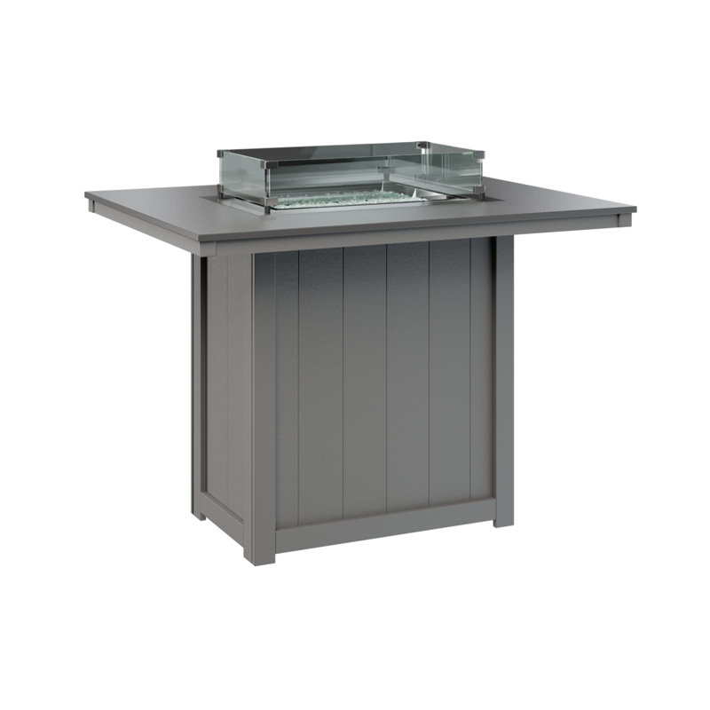 Foyer de table berlinois Donoma, Plateau martelé en acier inoxydable avec base gri, H 39 po x l 41 po x P 54 po
