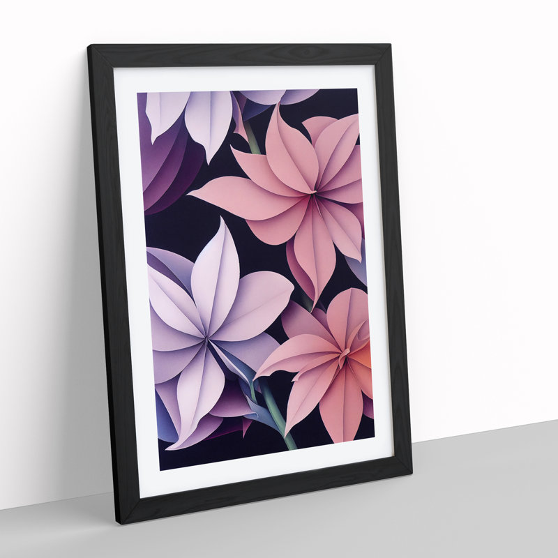 XV1022-4186X Stimulating Flowers - Single Picture Frame Print, Black, 64cm H x 46cm W x 2cm D