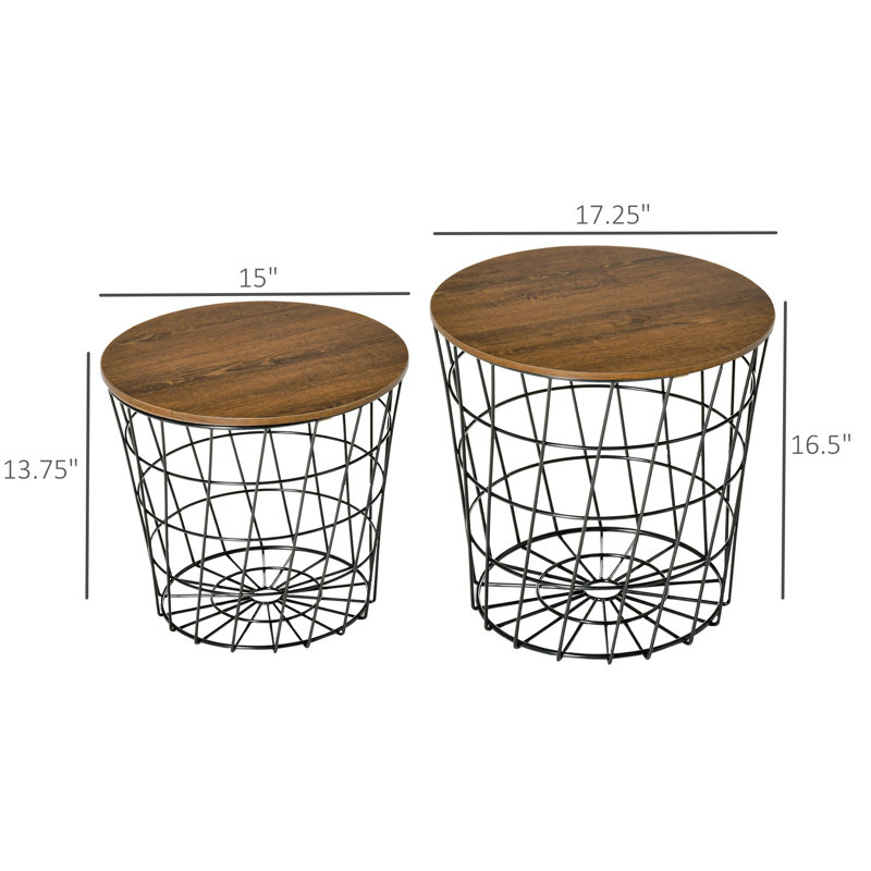 Round side table with removable top