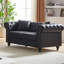Canapé Chesterfield de 63,5 po au design contemporain, canapé modulaire en tissu Tech pour le salon, capitonné avec accoudoirs cloutés et 2 coussins décoratifs-63012080