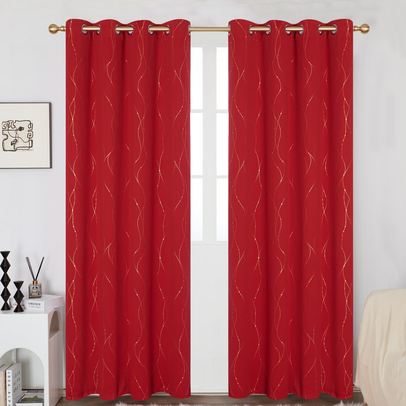 Blackout Curtain Pair, Red, 117cm W x 229cm D