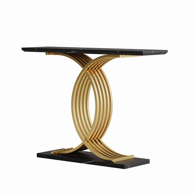 Accent Table Console Table, Gold Intertwined Metal Legs Luxury High-End Entryway Furniture