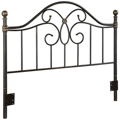Tête de lit en métal avec ornement papillon noir et bronze pour lits