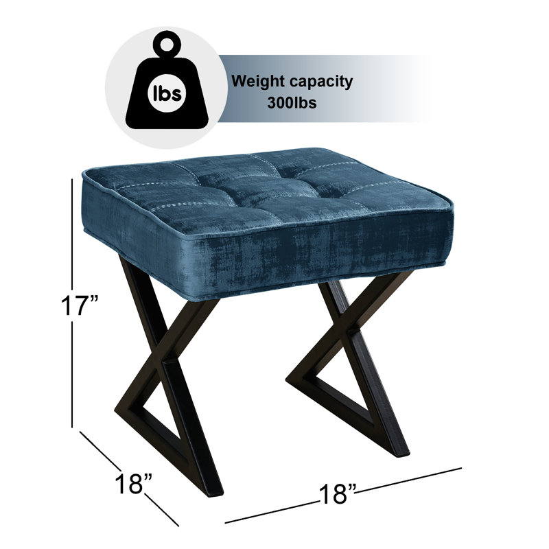 Repose-pieds standard large de 18 po Kadra, Bleu majolique