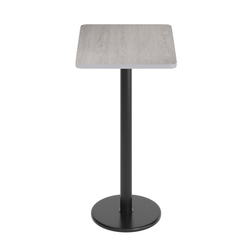 Contemporary Walnut Laminate 43'' Bar Height Table with Round Base