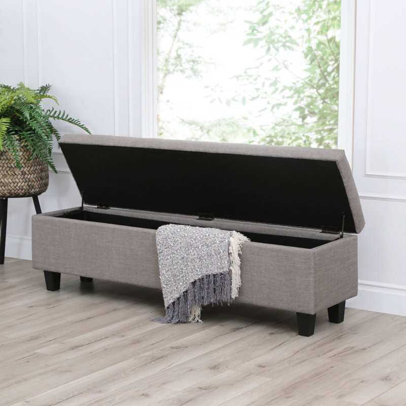 Banc de rangement rembourré Belvilus, Gris