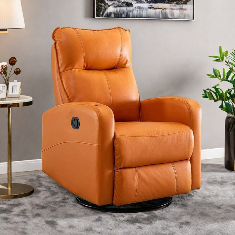 Fauteuil inclinable manuel multifonctionnel en similicuir, Orange