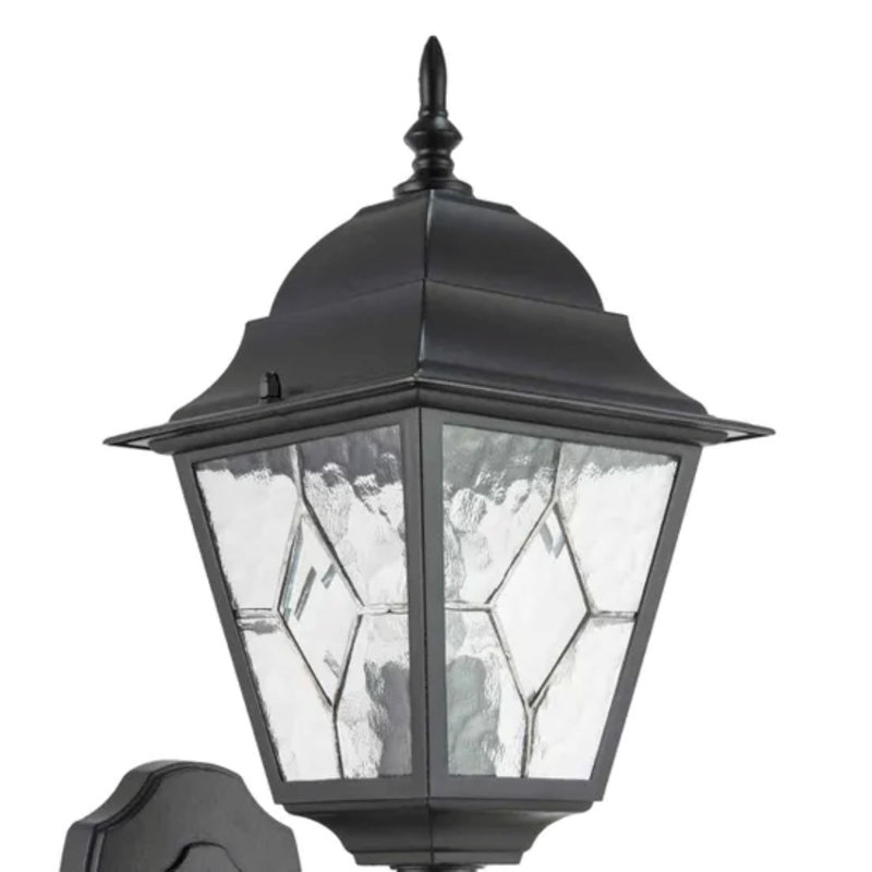 Matte Black Plug-in Outdoor Wall Lantern