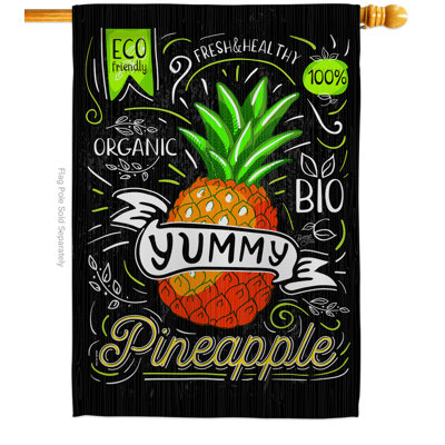 Coussin décoratif en polyester 2 faces 40 x 28 po ananas yummy impressions drapeau pour la maison