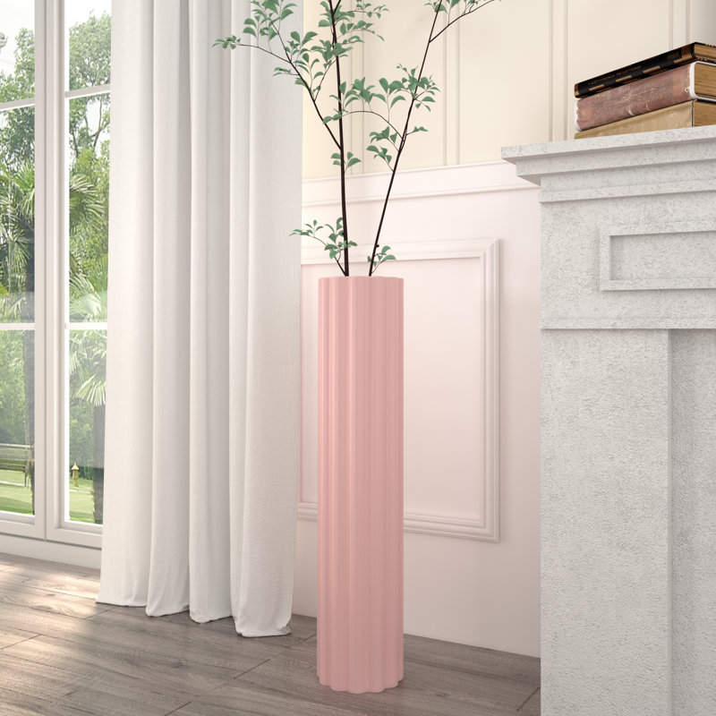 Vase de plancher en céramique Arianna, Rose