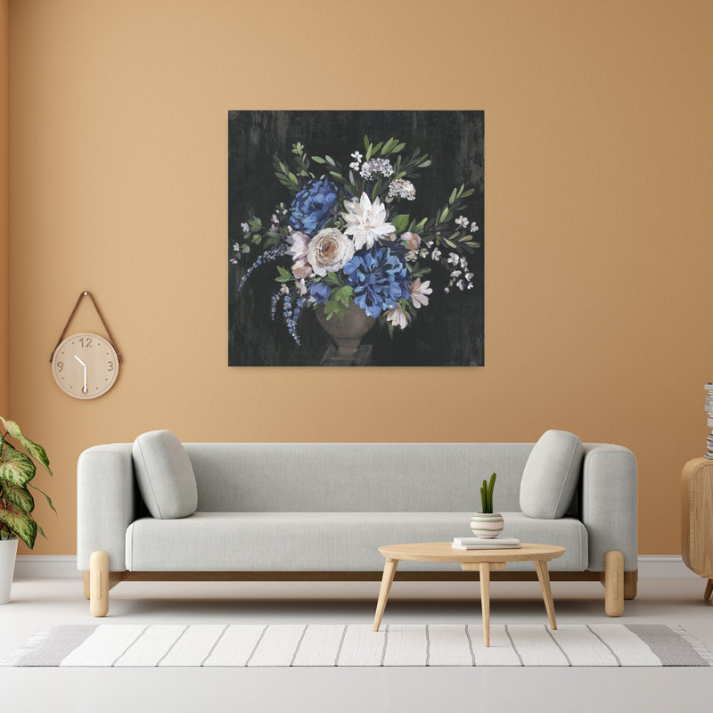 Bouquet bleu, bonheur classique, art floral élégant, H 48 po x l 48 po