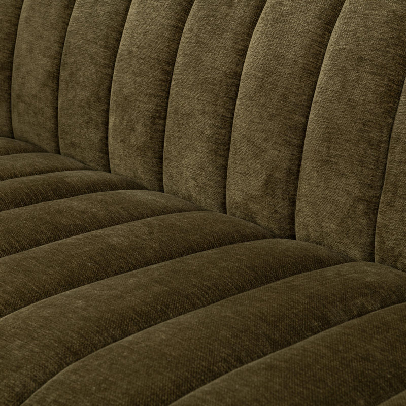 Vanty 92'' Upholstered Fabric Sofa, Olive Green