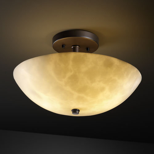 Plafonnier semi-encastré 2 lumières 14 po Arkham, Bronze foncé