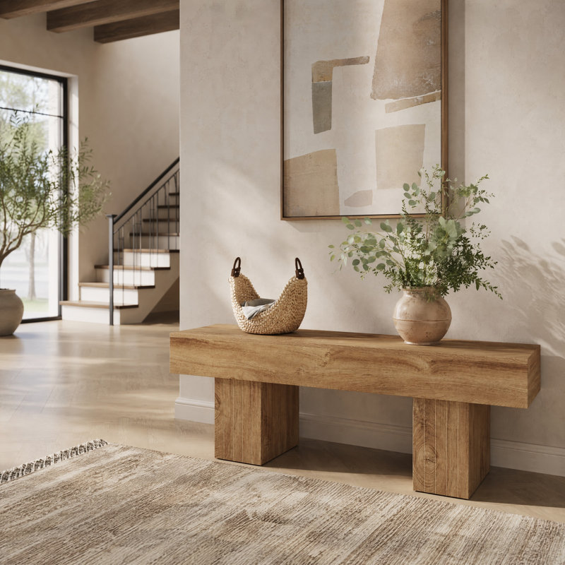 Banc de hall d'entrée en bois 55,12 pouces Modern Farmhouse
