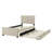 Modern Velvet Upholstered Platform Bed with Trundle-1686081474