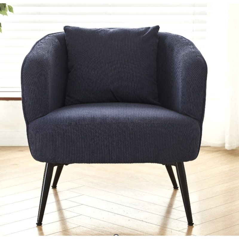 Fauteuil moderne en velours côtelé, Velours côtelé noir