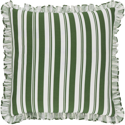 Aneatra Ruffled Cotton Blend Reversible Throw Pillow