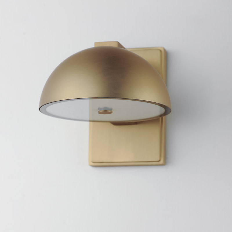 Dremann LED Wall Light, Gold, 7" H x 7" W x 8.75" D