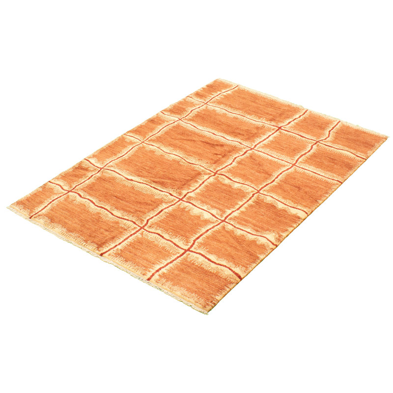 Tapis brun/beige en laine noué à la main Sarnia