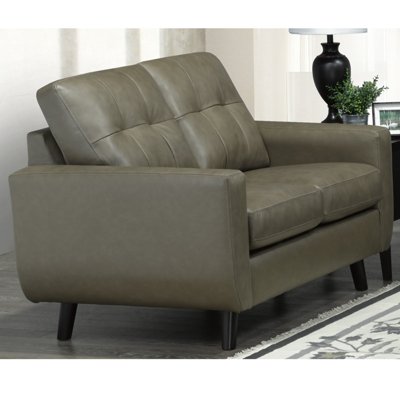 Lathrop Upholstered 57'' Loveseat, Green/Grey