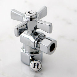 Kingston Brass Millennium 1/2-Inch FIP x 3/8-Inch OD Comp Quarter-Turn Angle Stop Valve, Polished Chrome