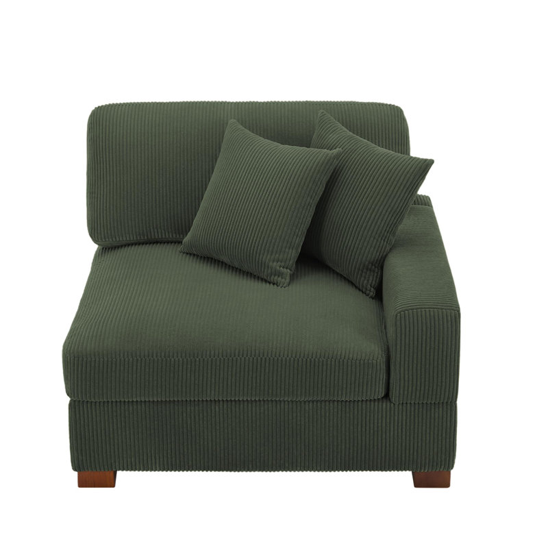 Milbrey 104.1Cm Wide Armchair, Green Corduroy