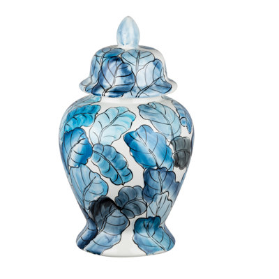 17 pots avec couvercle - bleu, blanc