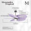 Alessandra Tropical - Five Blade Ceiling Fan - Integrated LED -Matte Black Finish -Light Blue Blades-968185001-968185004