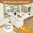 Versatile Folding Dining Table with Storage and Marble Finish