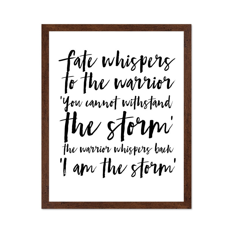 I Am The Storm, Affiche, H 18 po x l 24 po, Encadrement brun