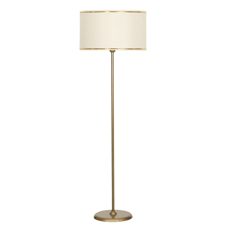 Stylish Floor Lamp, Gold & Cream, 15.7 in Diameter x 63.0 in Height | Sturdy Metal Body, E27 Socket (Max 40W) | Includes Setup Instructions | Elegant Design for Living Room & Bedroom, IP20 Rated